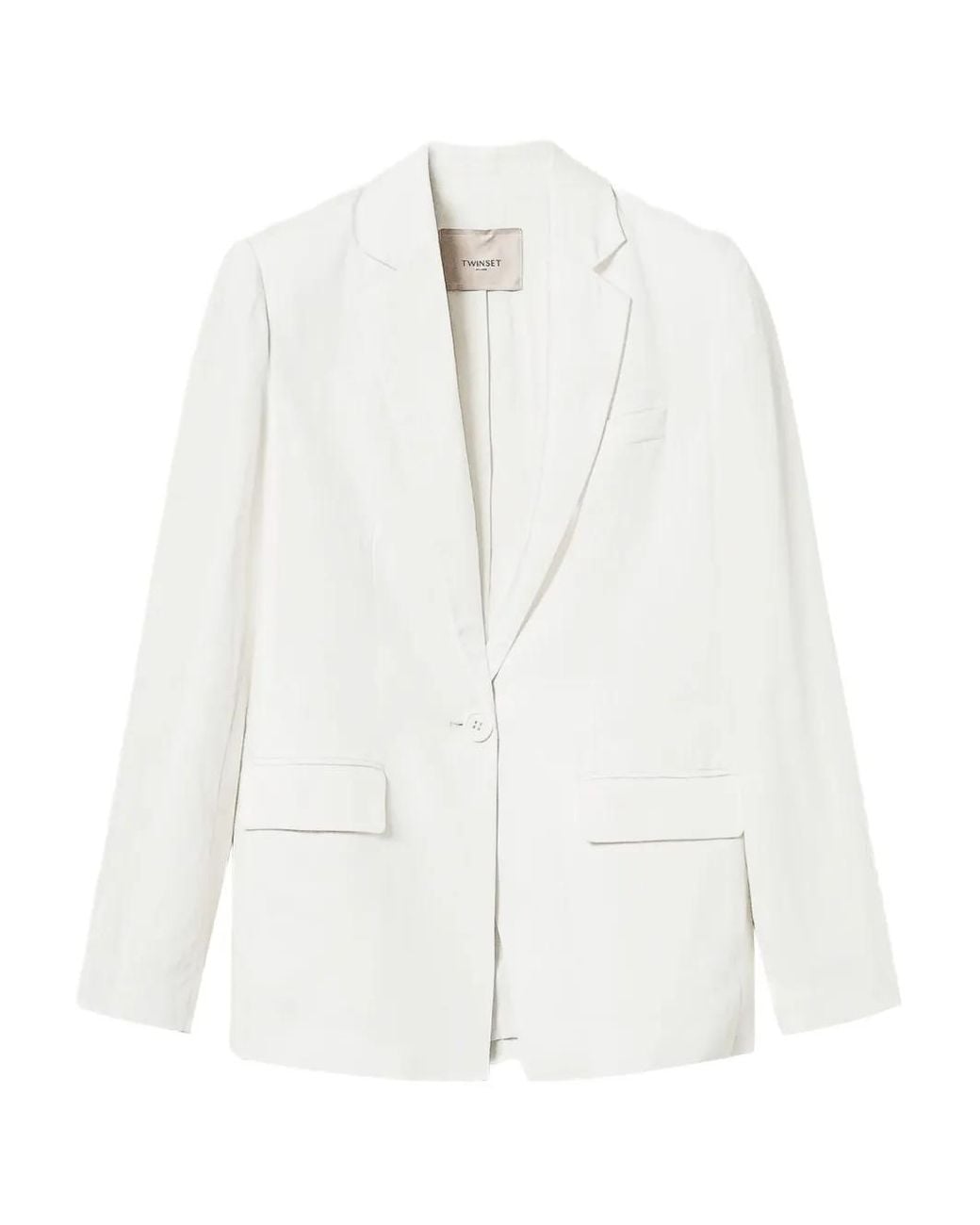Twinset White Single-Breasted Blazer