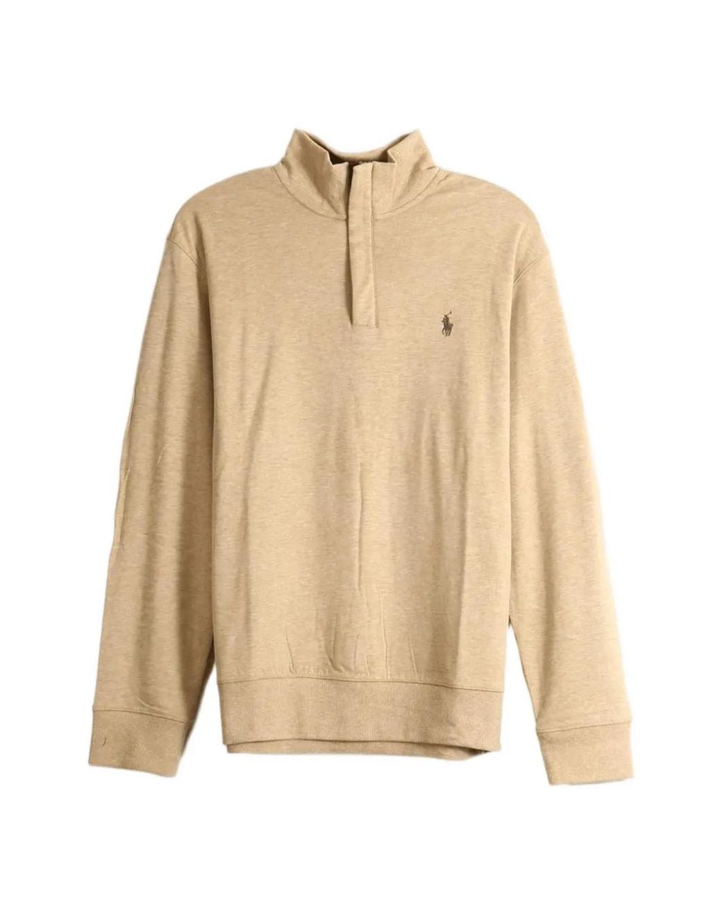 Polo Ralph Lauren Natural Logo-Embroidered Quarter-Zip Sweater for men