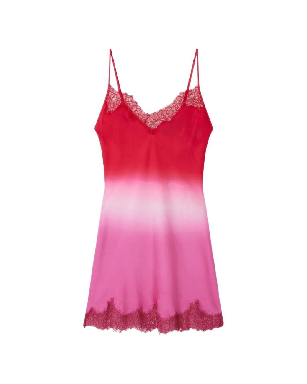 Mes Demoiselles Pink Tina Tina Lace-Trim Mini Dress