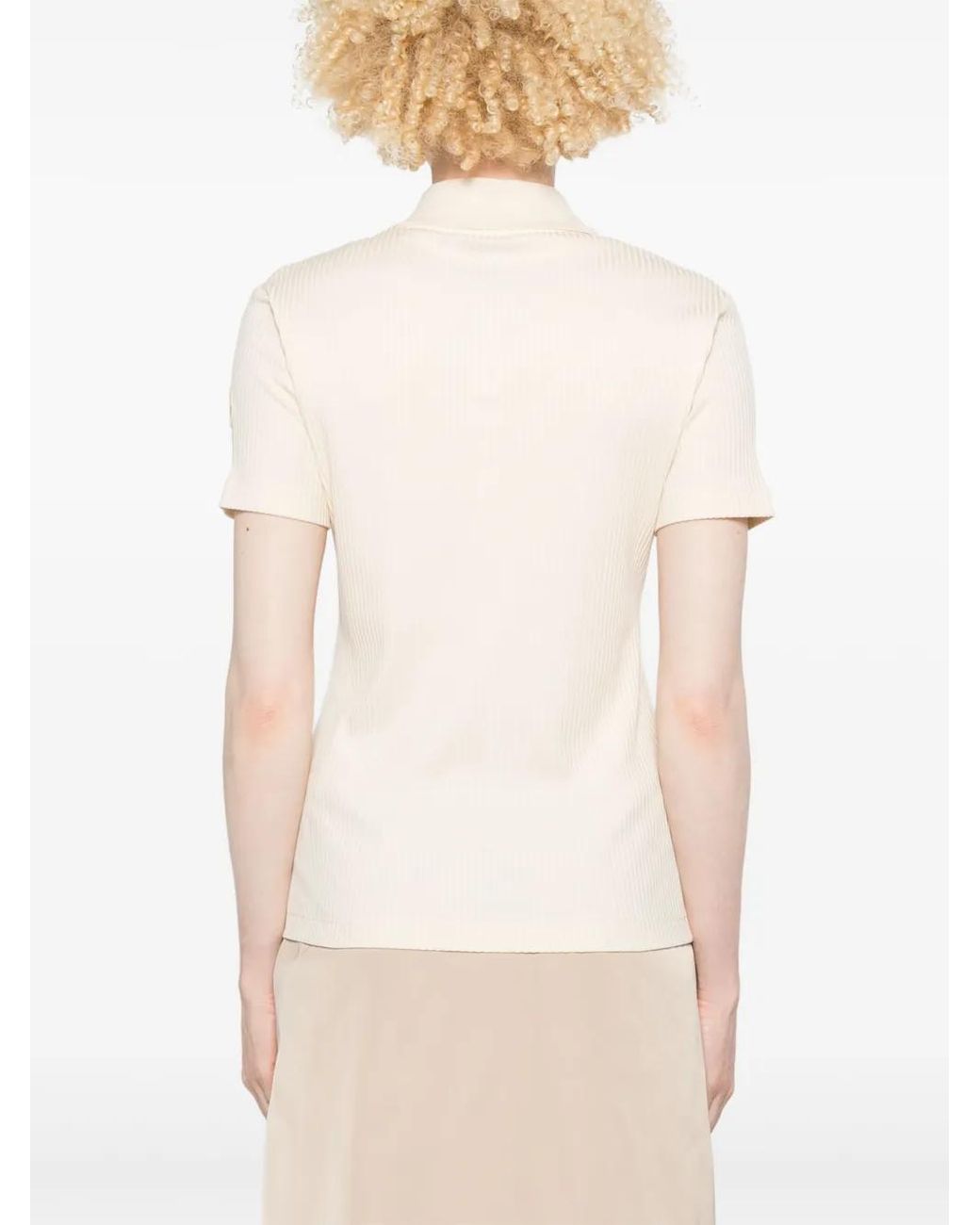 Moncler Natural Beaded Polo Top