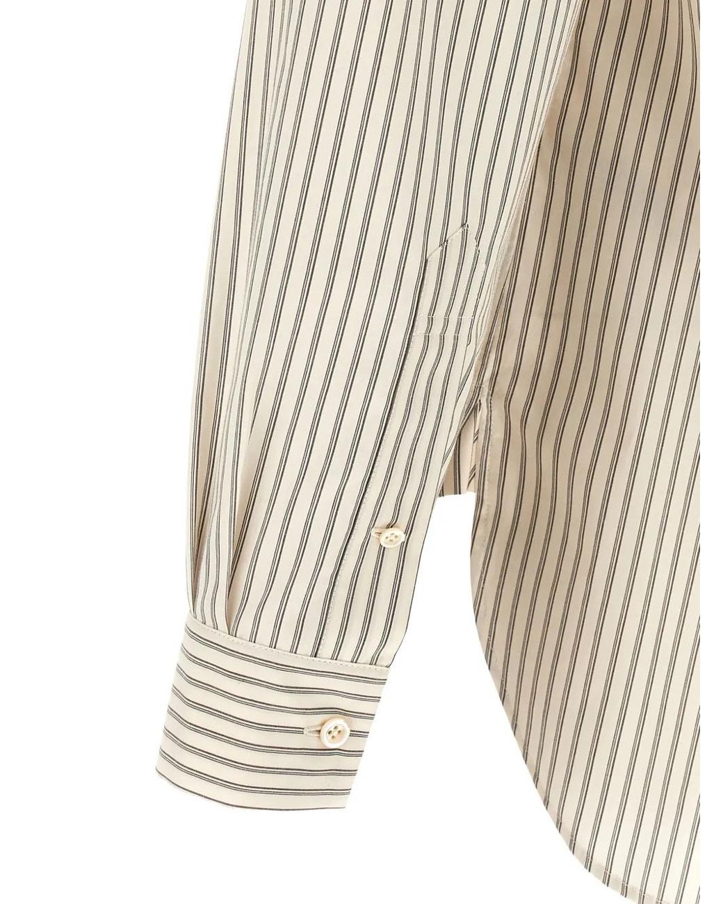 The Row White Kardiff Striped Cotton Shirt for men