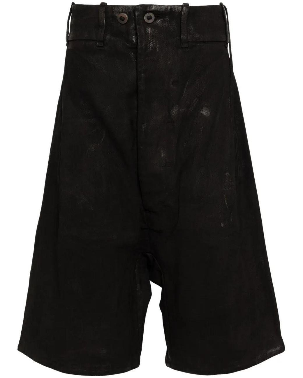 Boris Bidjan Saberi Black Drop-Crotch Shorts for men