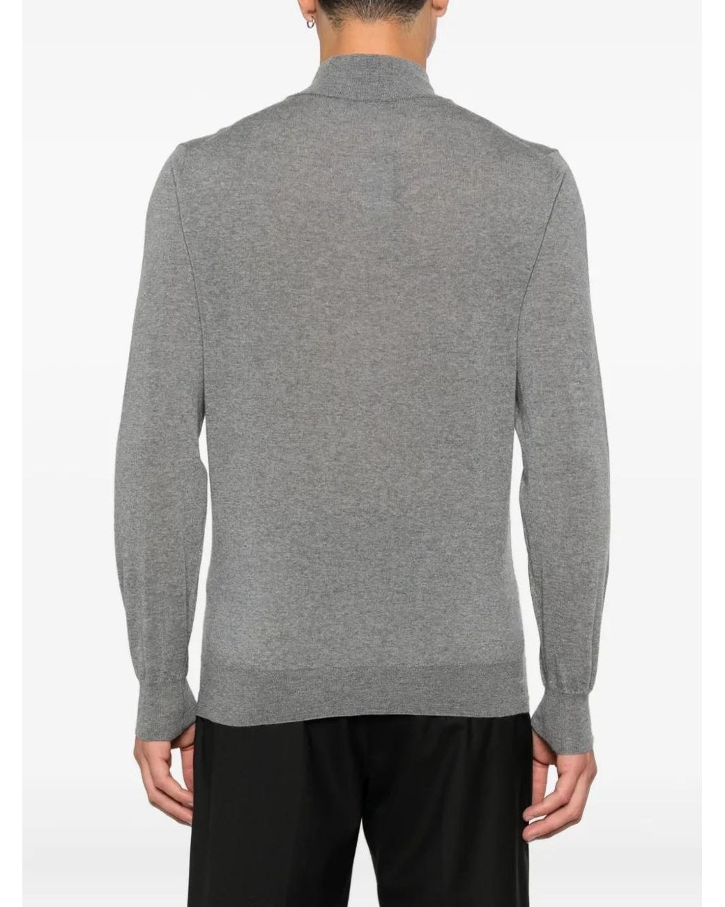 Canali Gray Half-Zip Top for men