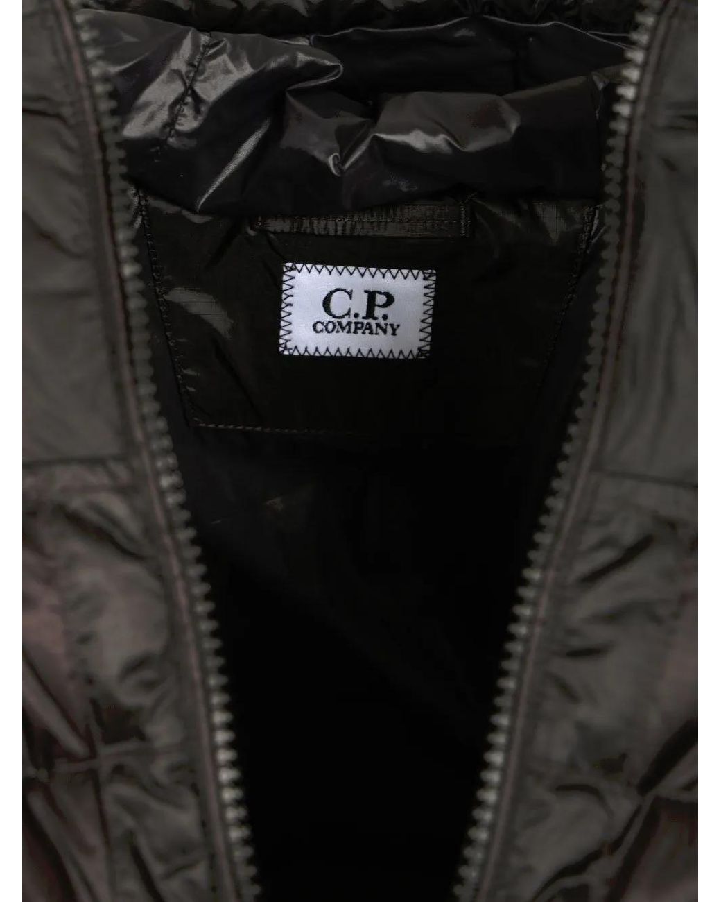 C P Company Black Logo Down Jacket for men