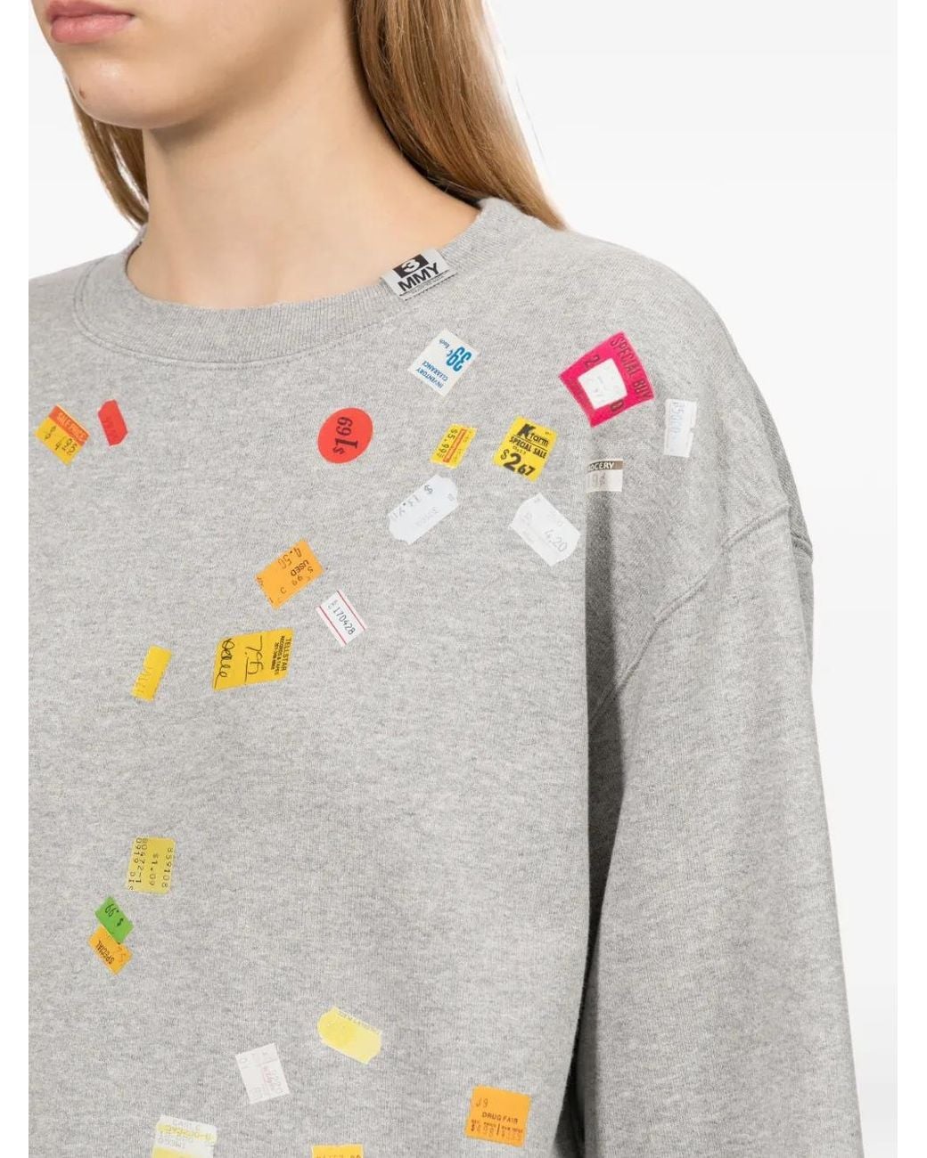 Maison Mihara Yasuhiro White Price-Sticker Printed Sweatshirt