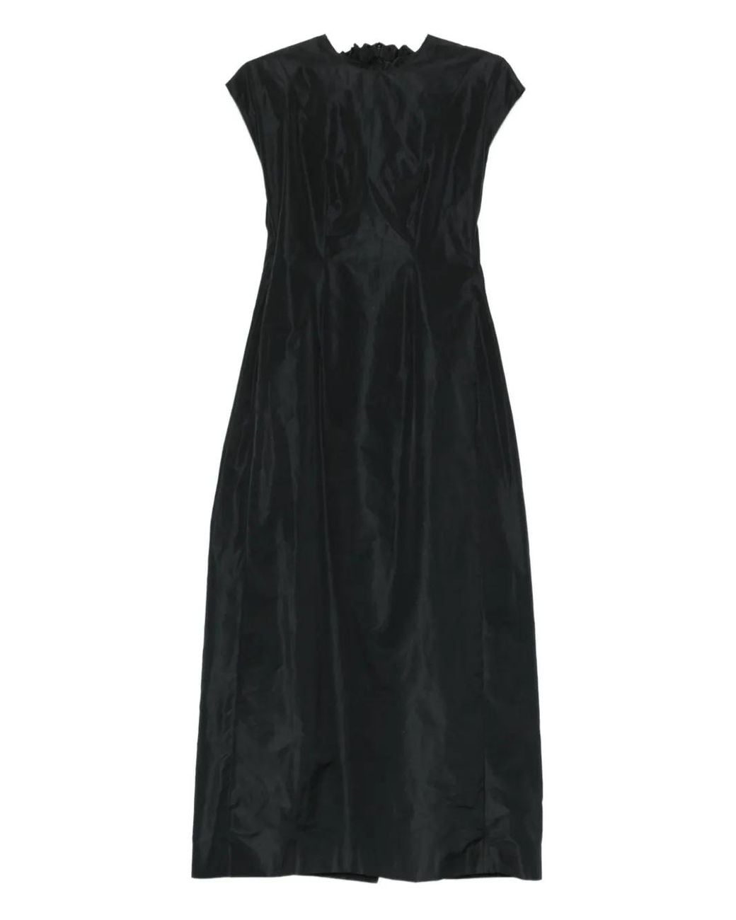 Simone Rocha Black Cap-Sleeve Taffeta Dress