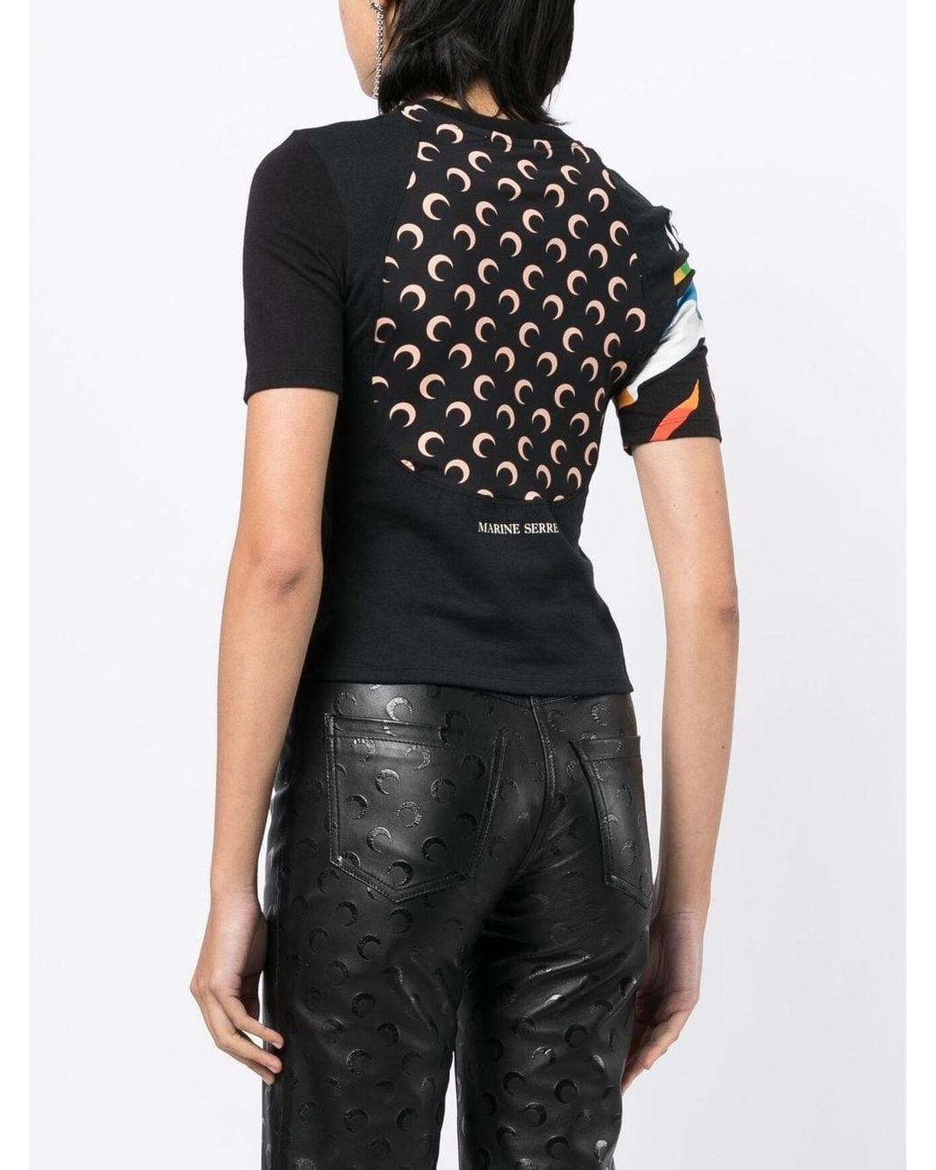 Marine Serre Regenerated Graphic-print T-shirt in Black | Lyst