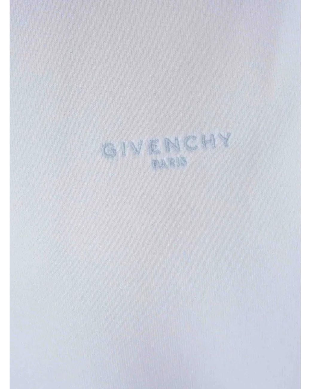 Givenchy White Contrast Stitch Hoodie for men
