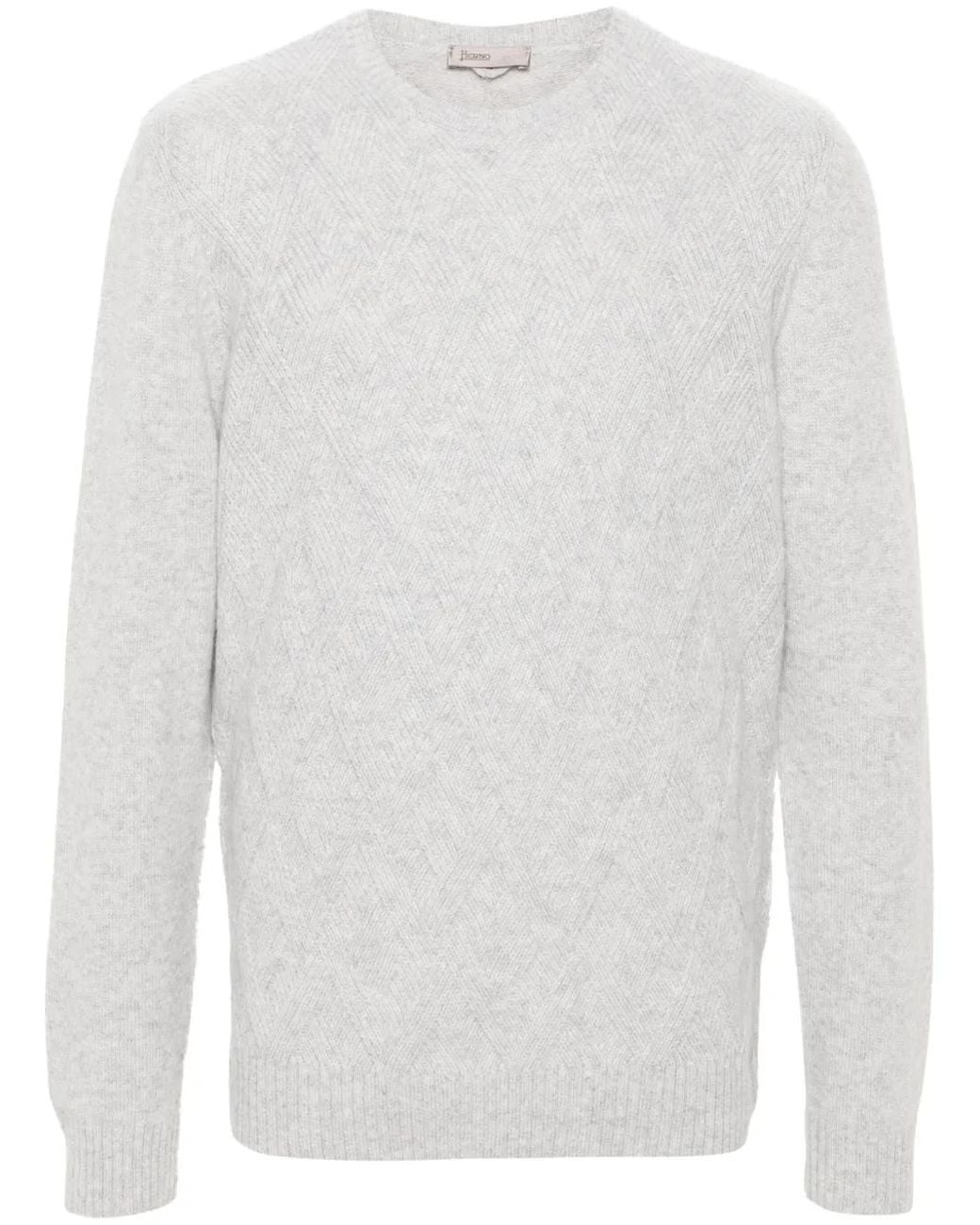 Herno White Mélange Cashmere Jumper for men