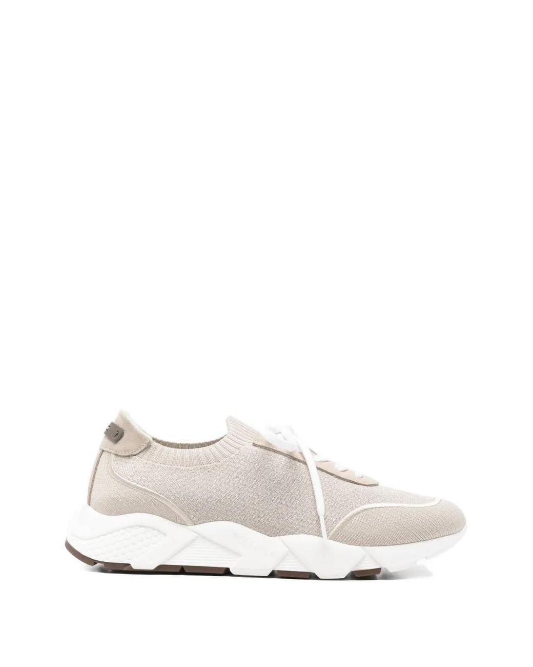 Peserico White Lace-Up Sneakers