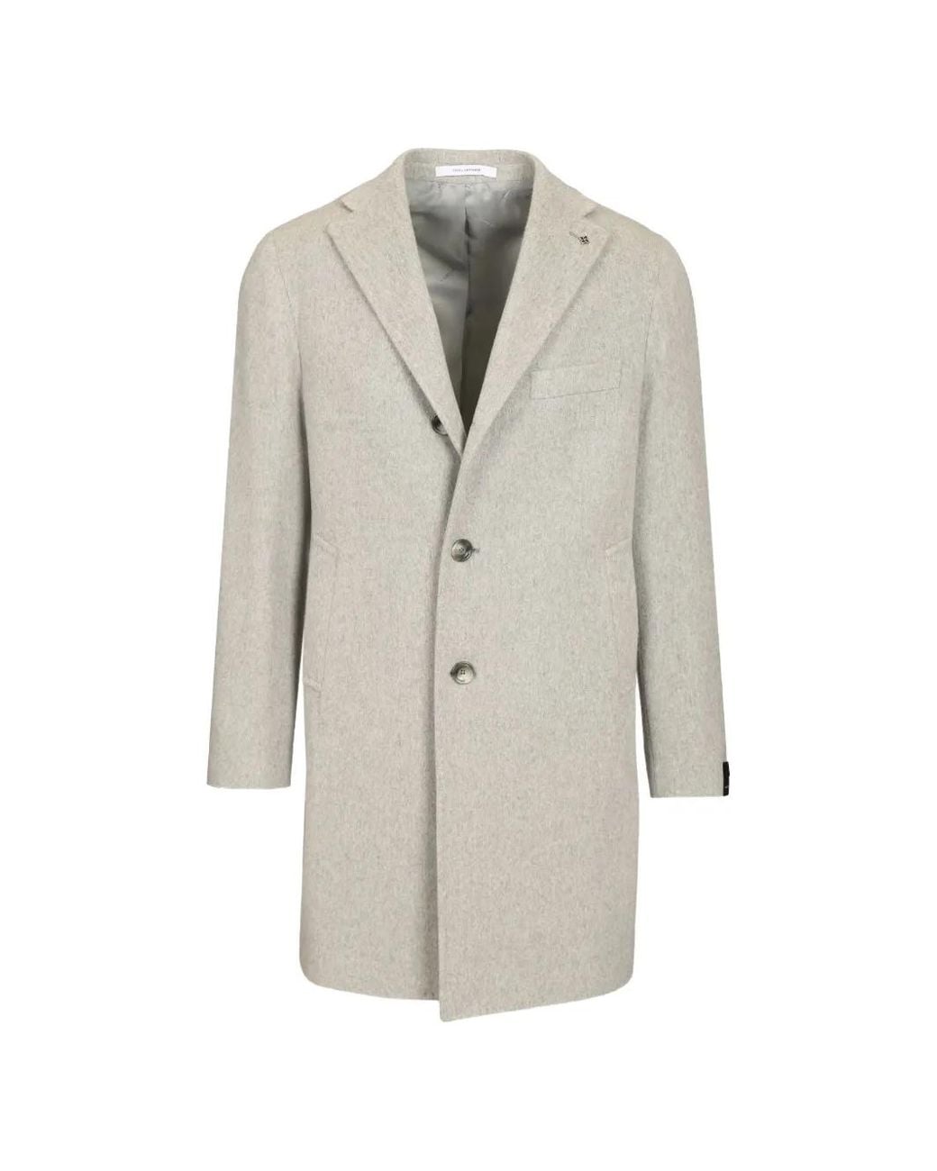 Tagliatore White Manteau Bruce À Simple Boutonnage for men