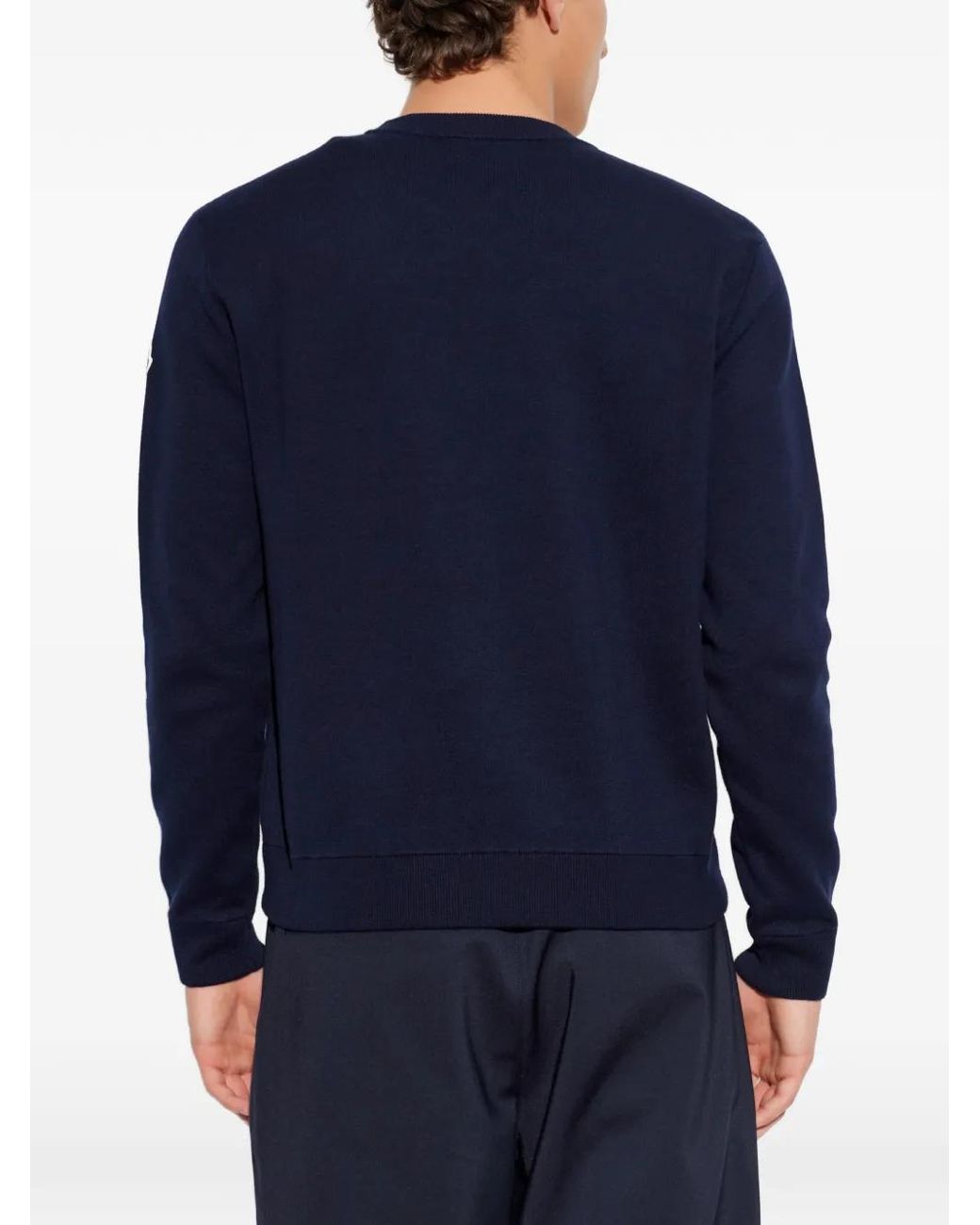 Moncler Blue Logo-Patch Sweatshirt for men