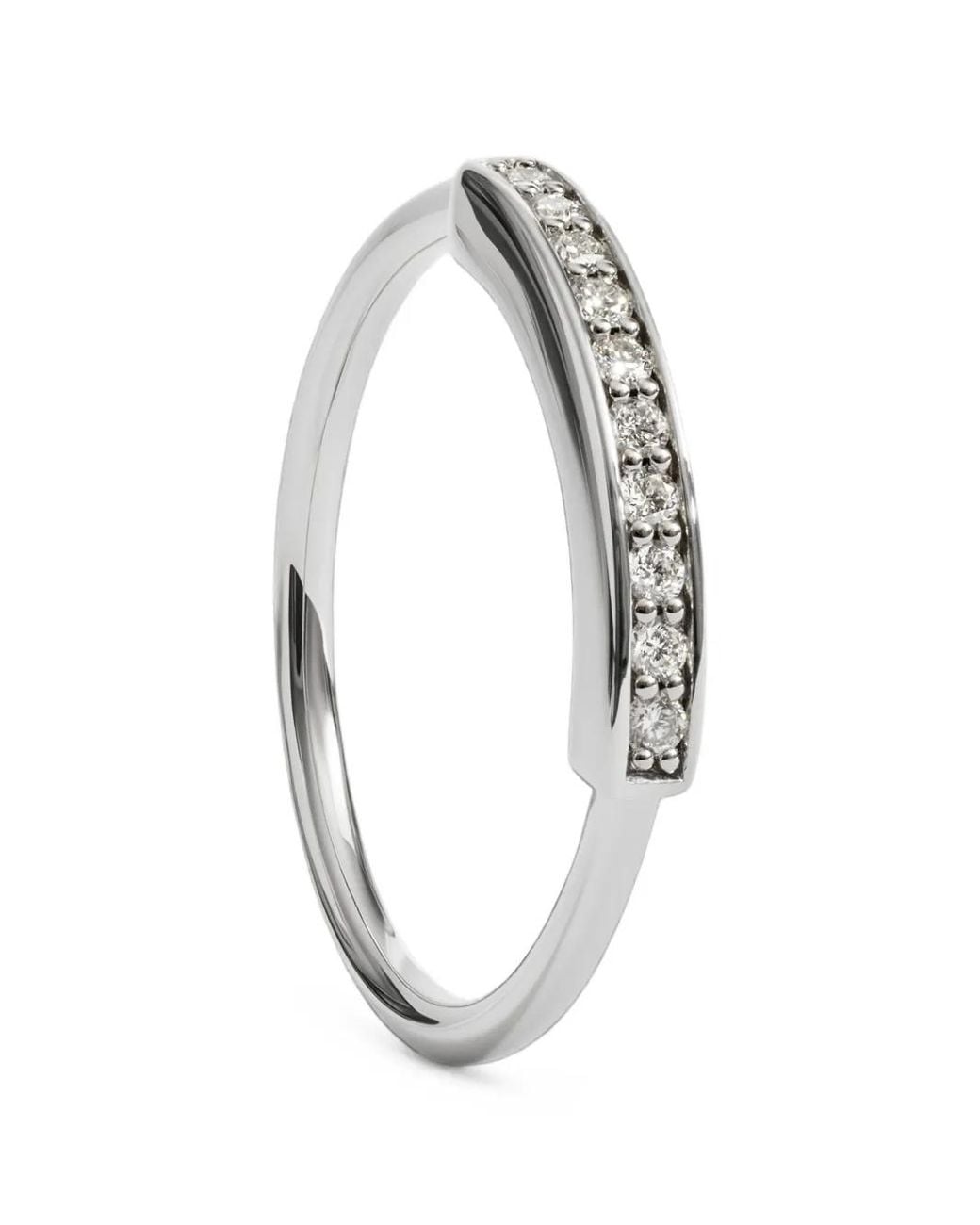 Monica Vinader White Mv Linear Pavé Diamond Stacking Ring