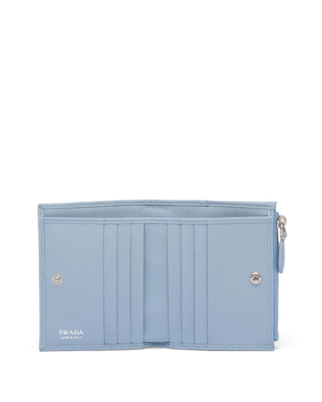 Prada Blue Small Saffiano Leather Wallet