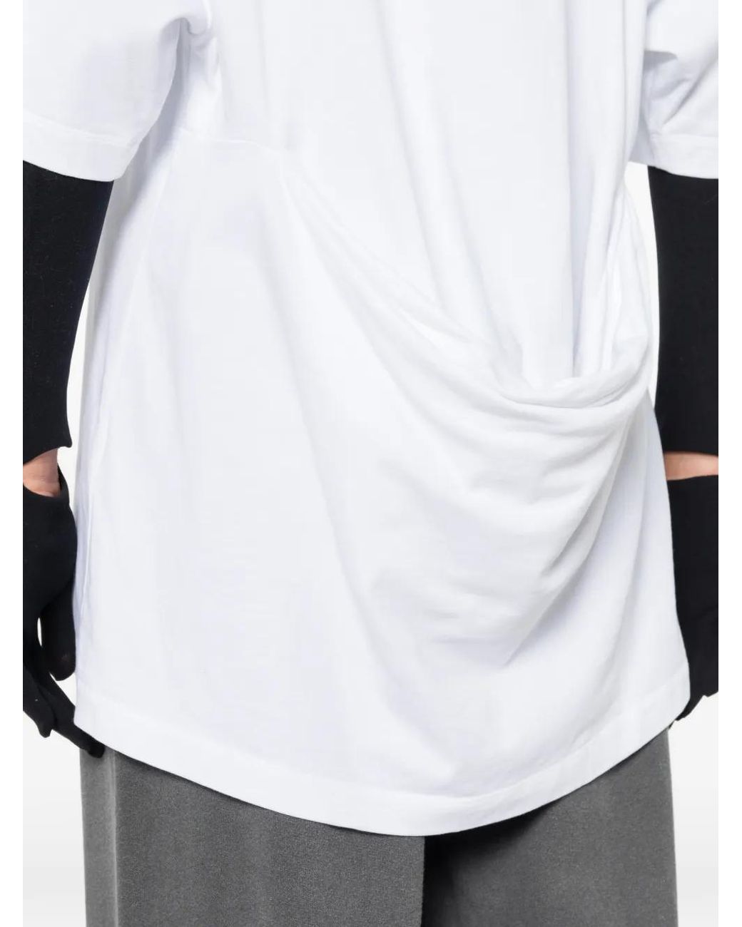 Marie Adam-Leenaerdt White T-Shirt Oversize À Effet Drapé