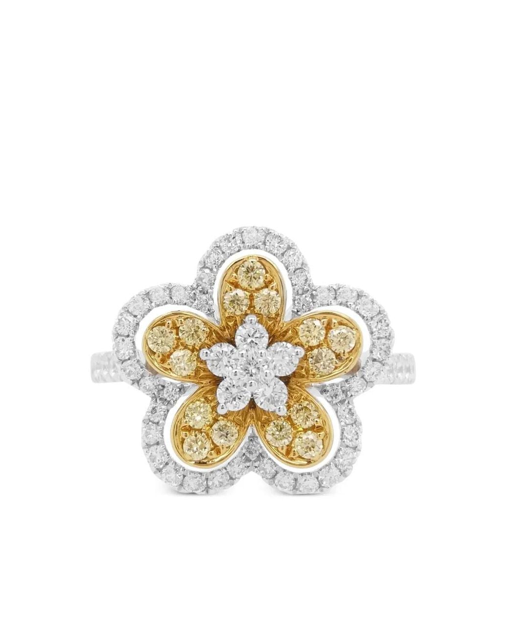 HYT Jewelry Metallic 18Kt And Platinum Diamond Ring
