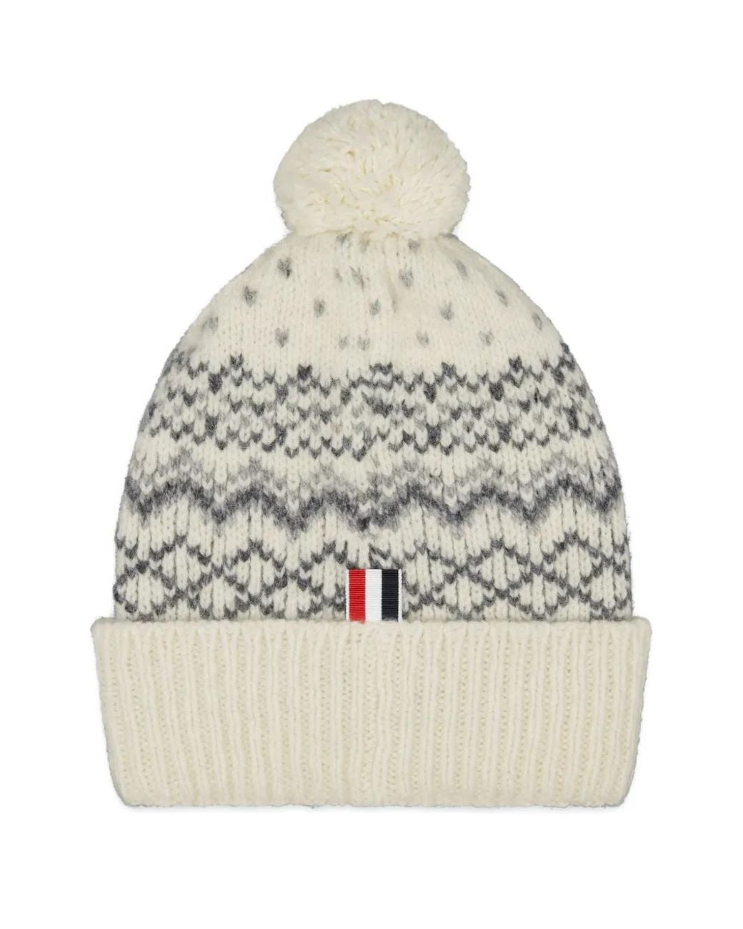 Thom Browne Natural Fair Isle Donegal Mohair Tweed Jersey Hat