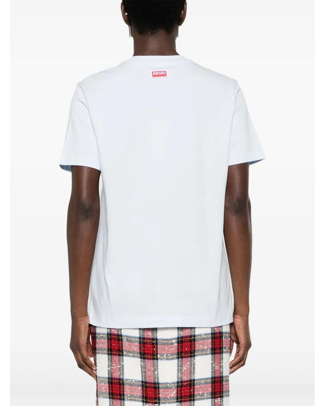 KENZO White Embroidered-Logo Cotton T-Shirt