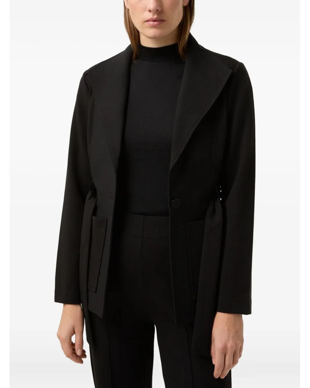 Bogner Black Benisha Belted Jersey Blazer