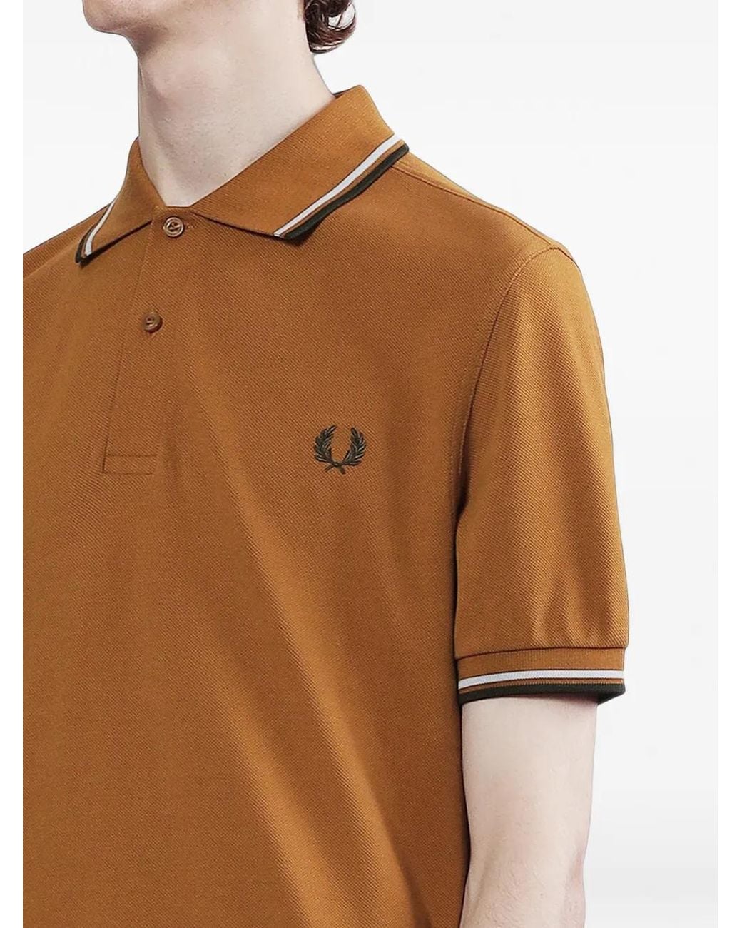 Fred Perry Brown Twin-Tipped Polo Shirt for men