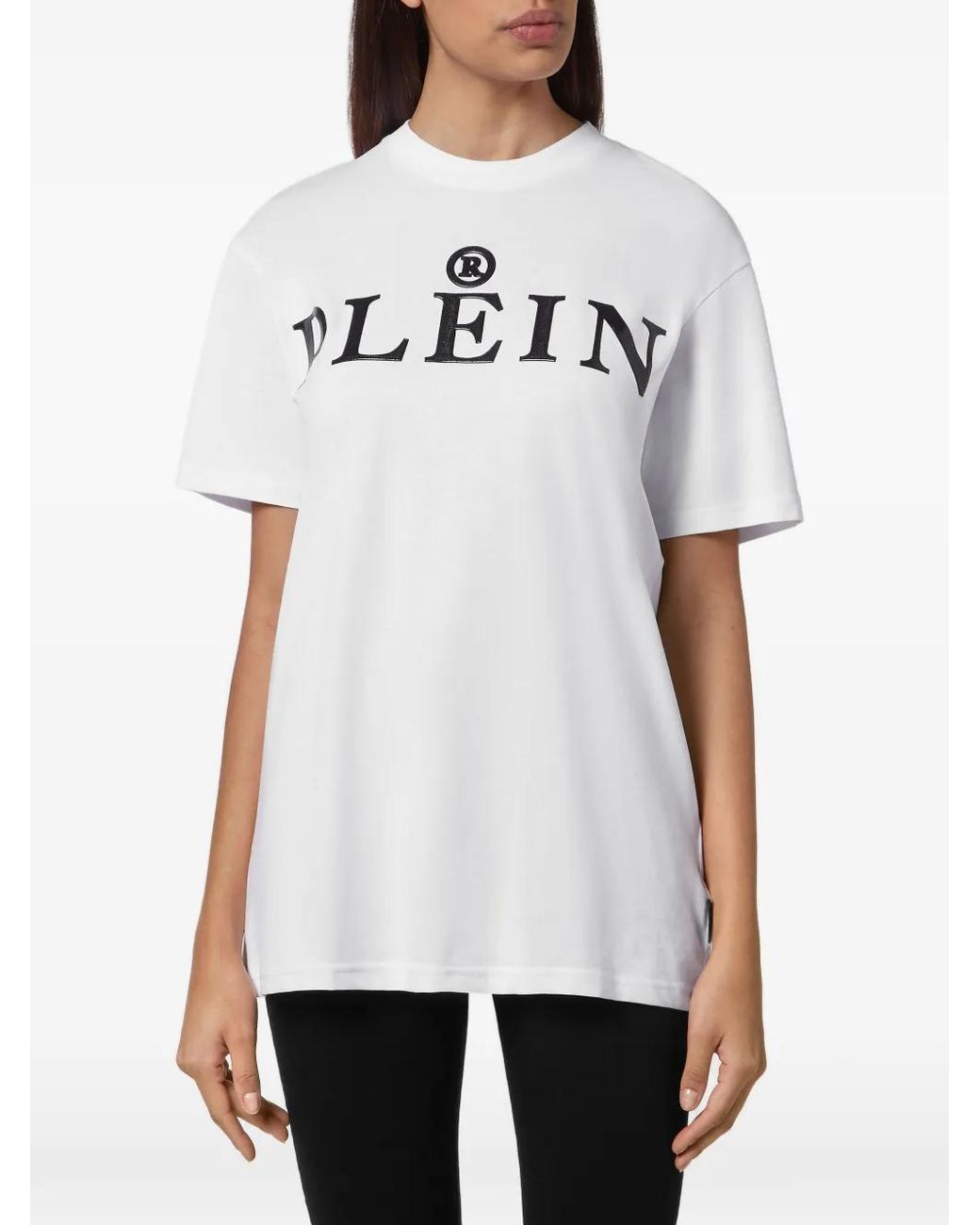 Philipp Plein White Logo-Print T-Shirt