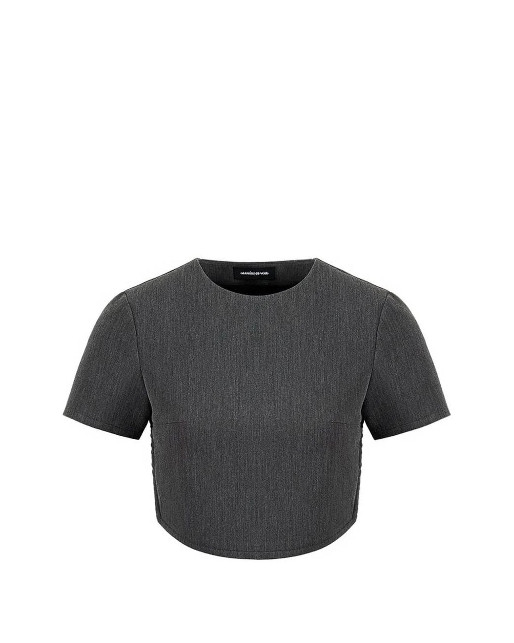 Manière De Voir Black Curved-Hem Backless Top With Tie