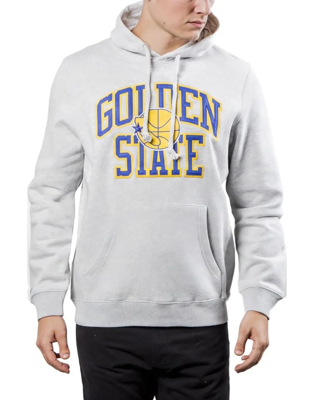 Mitchell & Ness Gray Nba Golden State Warriors Kangaroo-Pocket Hoodie for men