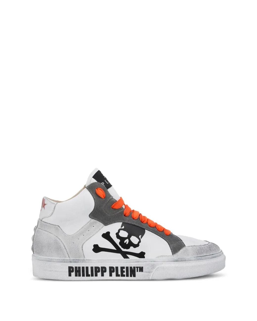 Philipp Plein White Retrokickz Skull-Motif Sneakers