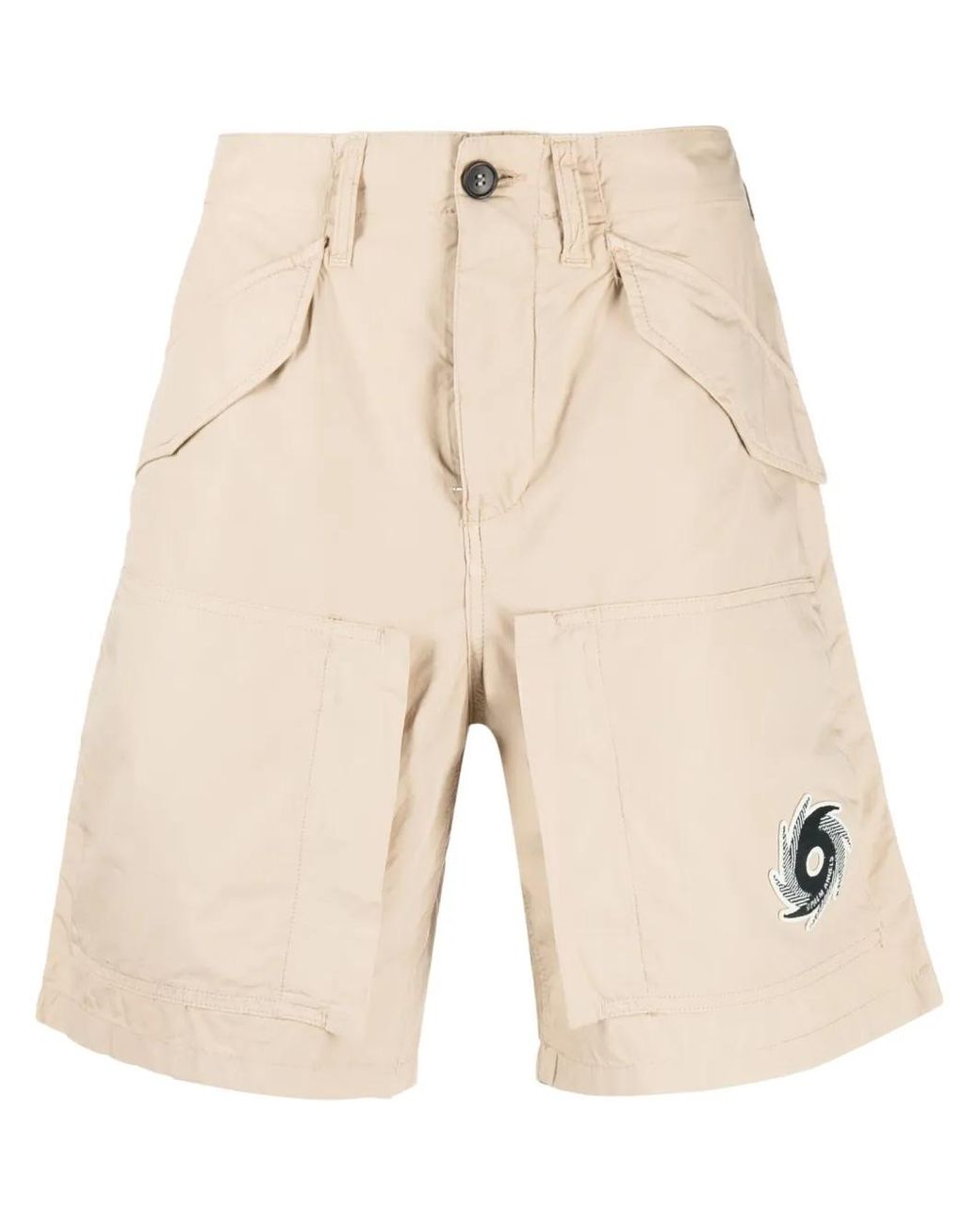Palm Angels Natural Tornado Cotton Cargo Shorts for men