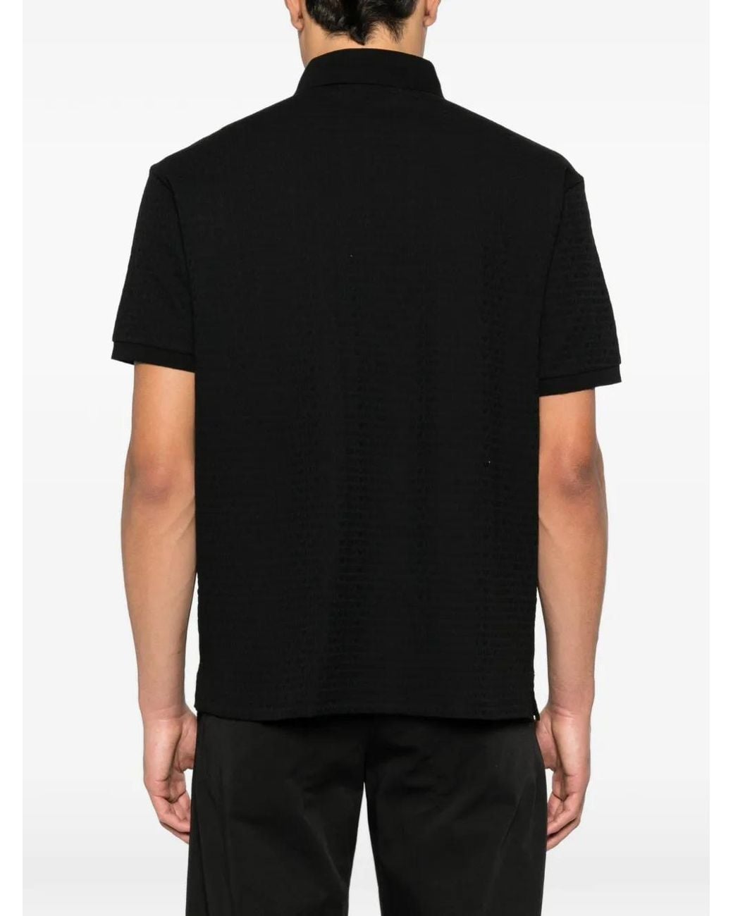 Emporio Armani Black Logo Cotton Polo Shirt for men