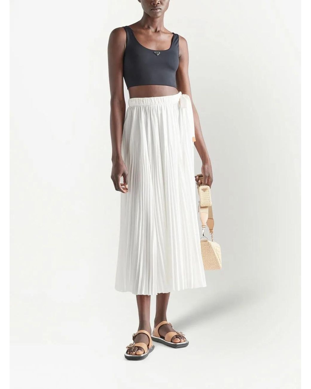 Prada Black Sleeveless Triangle Crop Top
