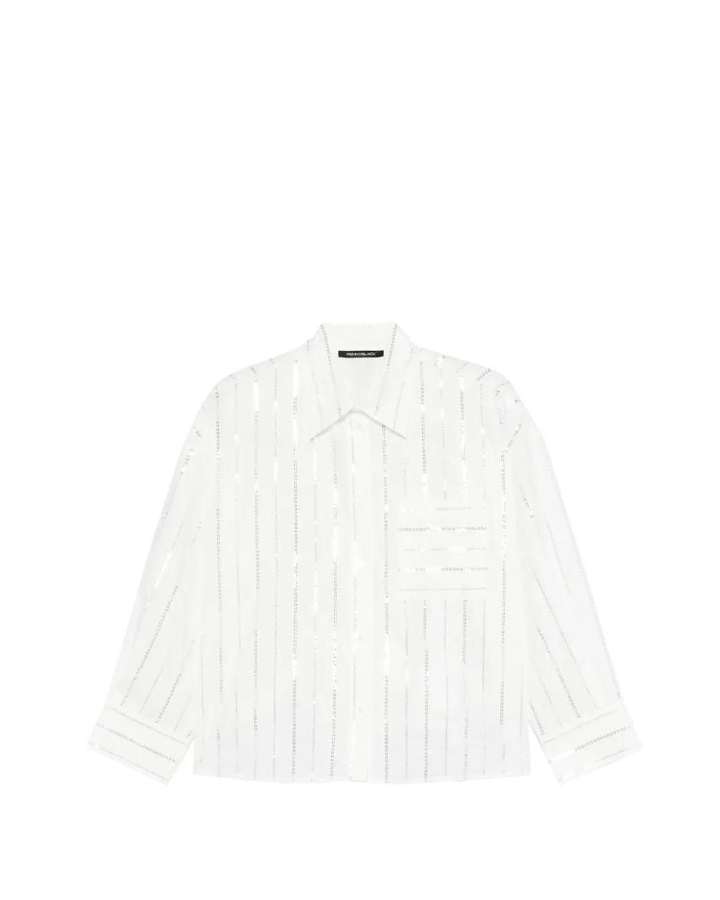 Pennyblack White Chest-Pocket Striped Shirt
