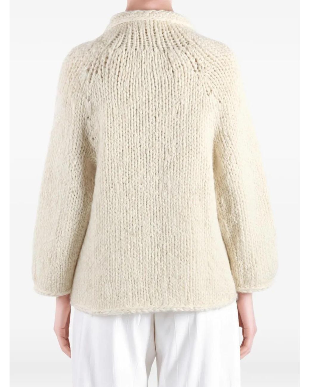 Casey Casey White Chunky-Knit Cardigan