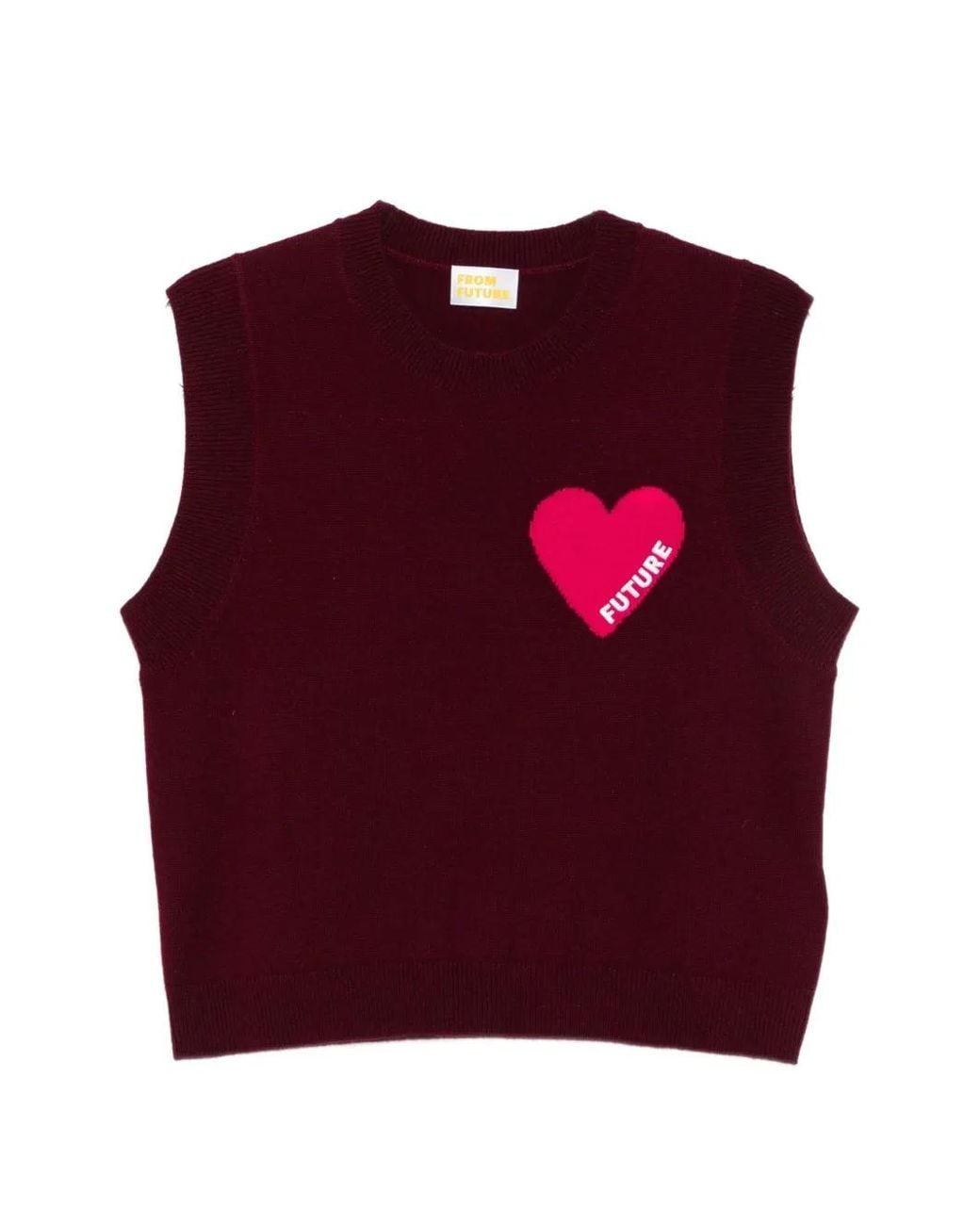 From Future Purple Heart-Motif Knitted Vest