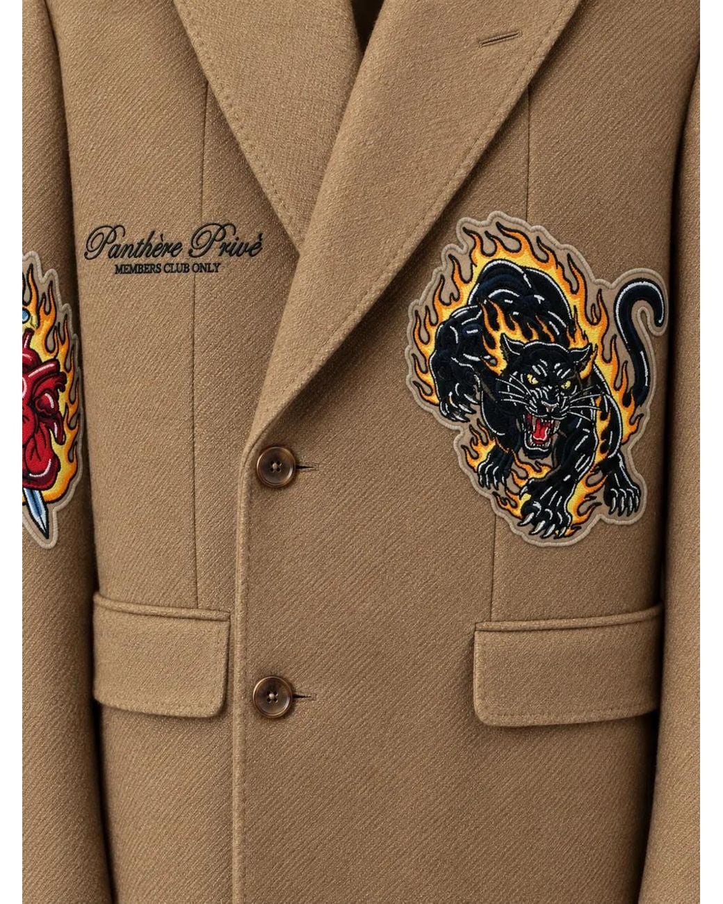 Philipp Plein Natural Gianni Fit Urban Jungle Patches Coat for men