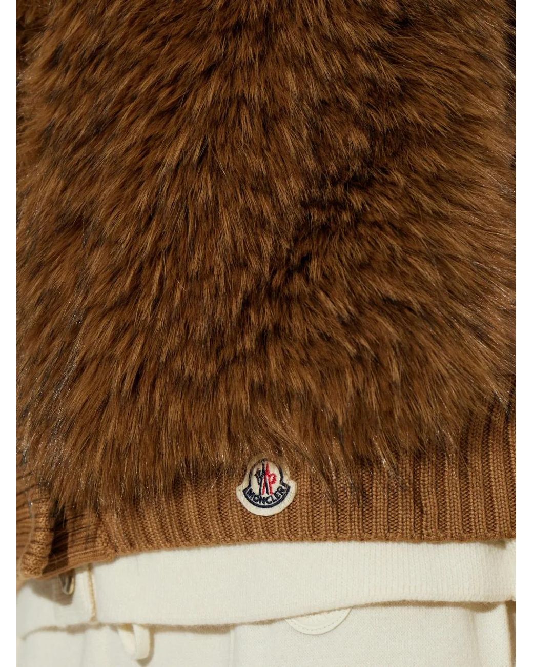 Moncler Brown Faux-Fur Padded Gilet