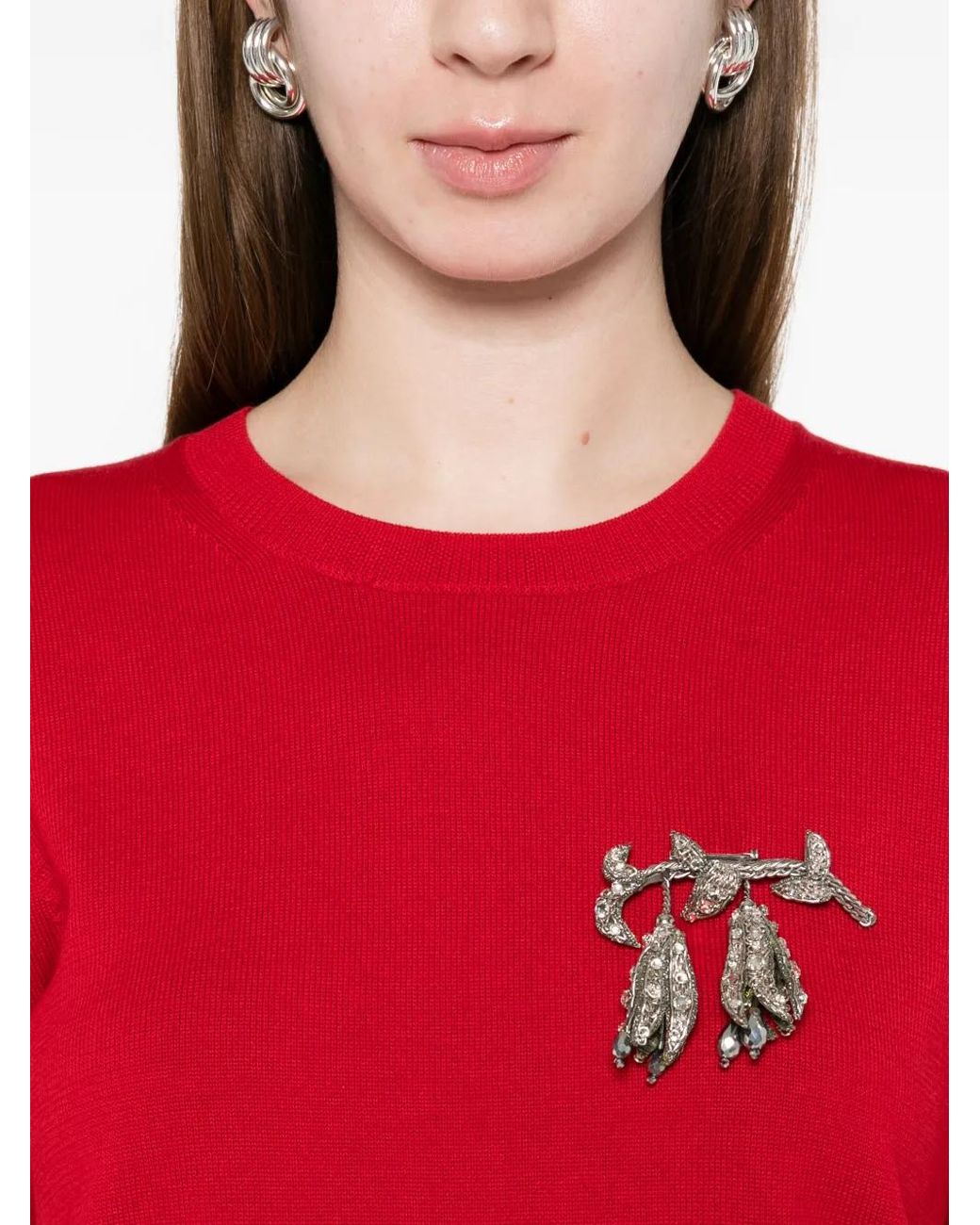 N°21 Red Brooch-Detail T-Shirt