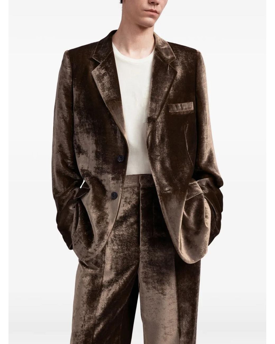 Maison Margiela Brown Velvet Blazer for men