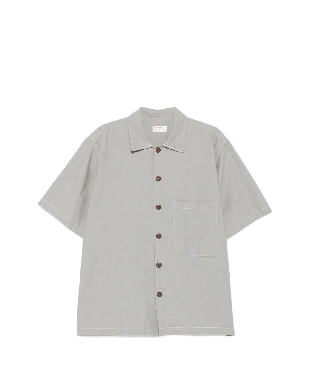 Universal Works Gray Short-Sleeved Chest-Pocket Shirt for men
