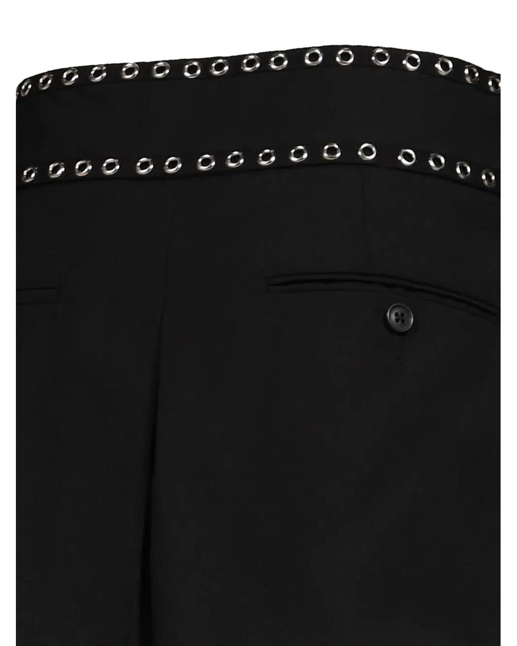 R13 Black Eyelet-Embellished Pleated Mini Skort