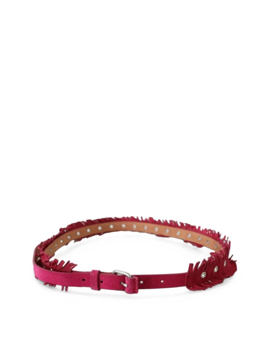 Ermanno Scervino Red Fringed Suede Belt