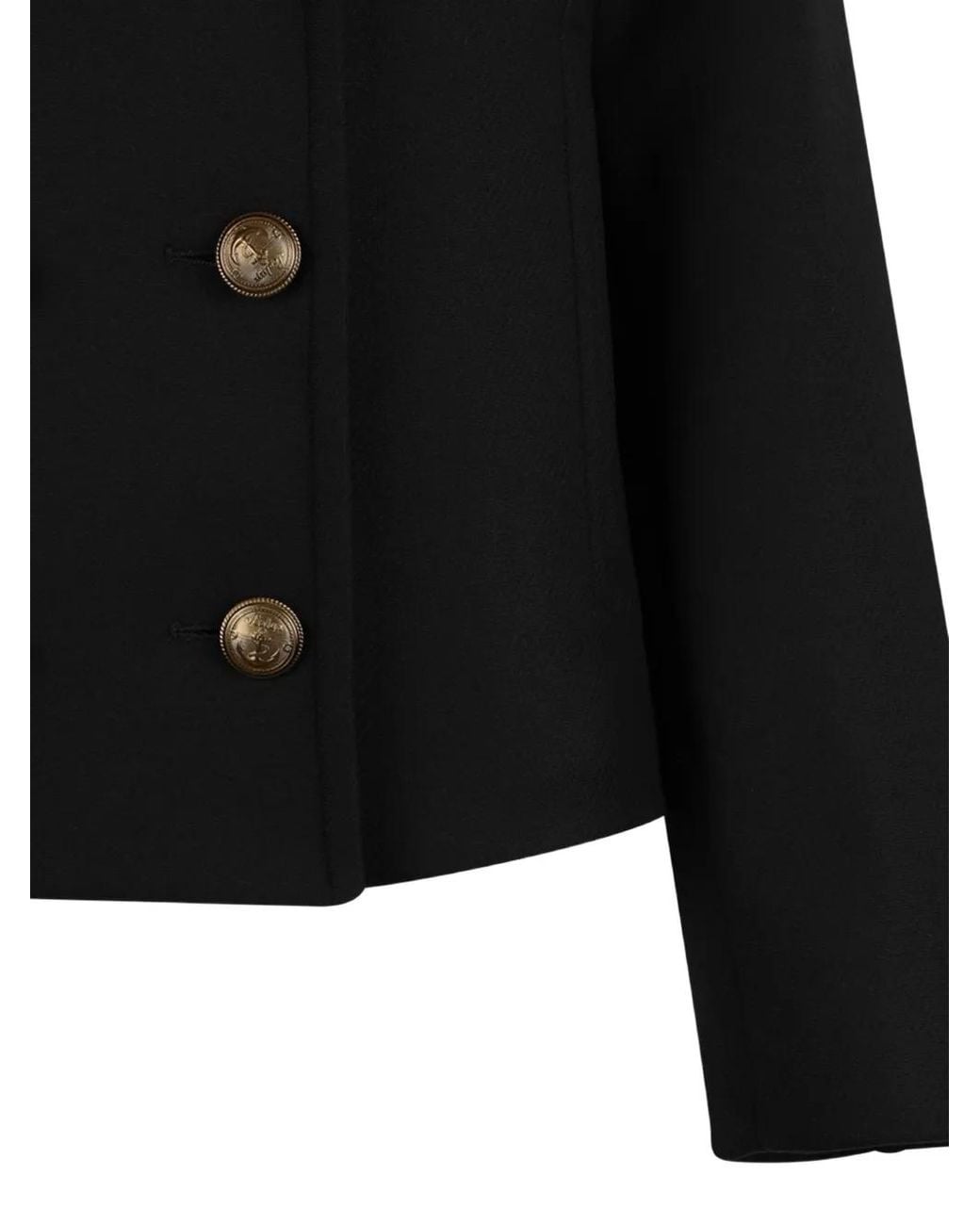 Sealup Black Double-Breasted Peacoat Jacket