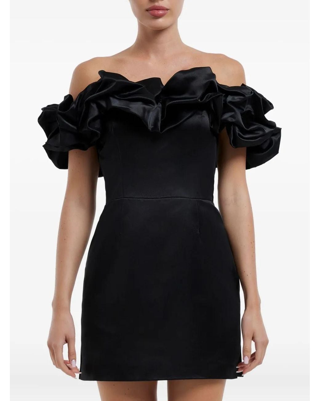 POST MERIDIEM Black Meringue Mini Dress
