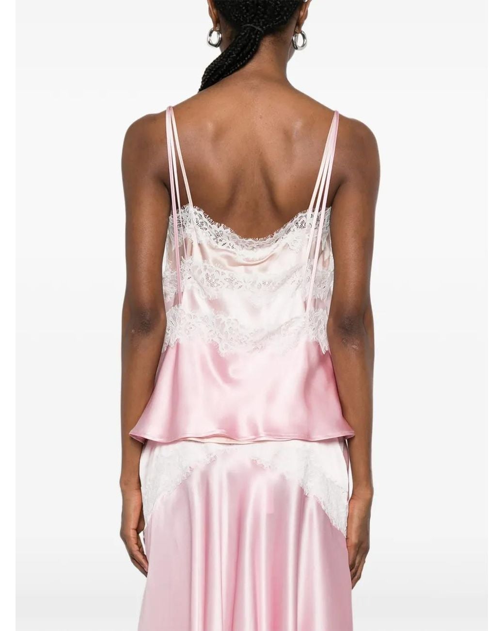 Viktor & Rolf Pink Lace-Trim Blouse