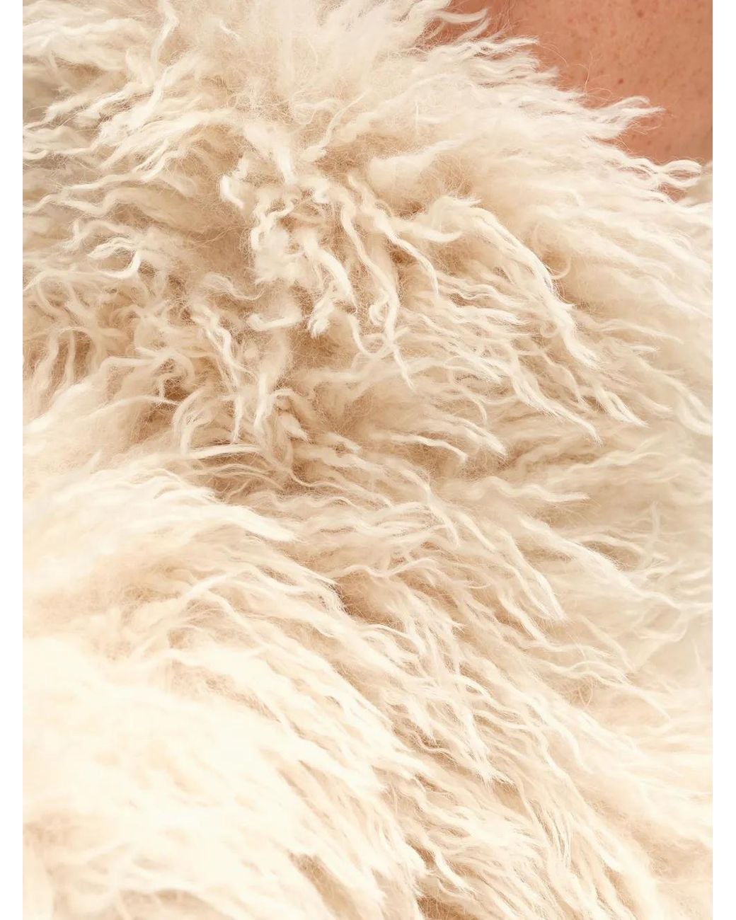 Bimba Y Lola Natural Ivory Oversize Fur Vest