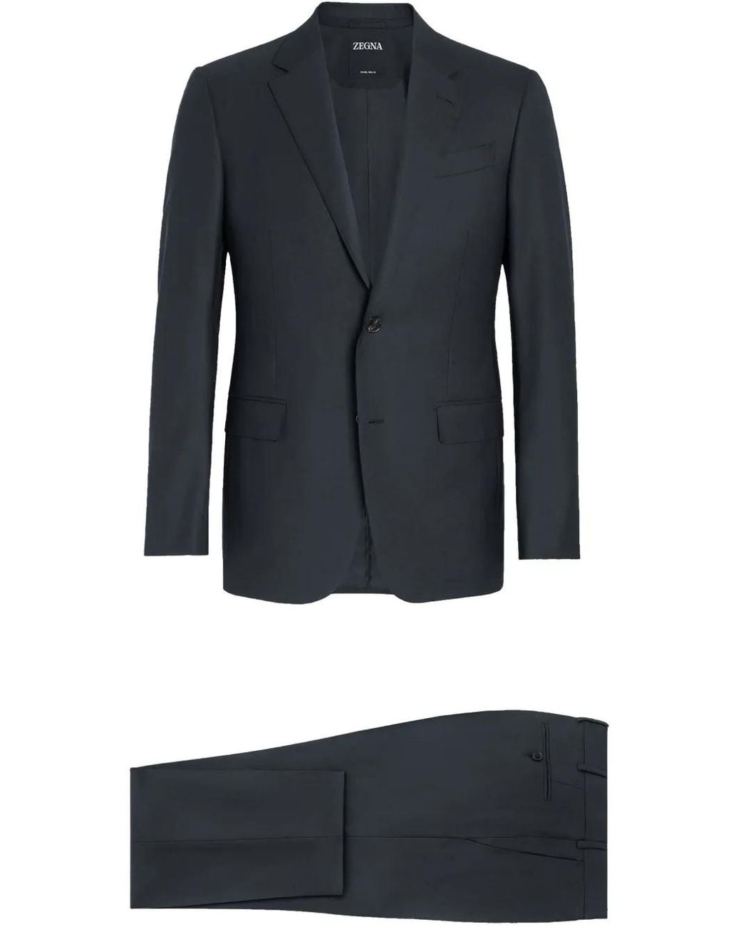 Zegna Black Single Breasted Suit for men