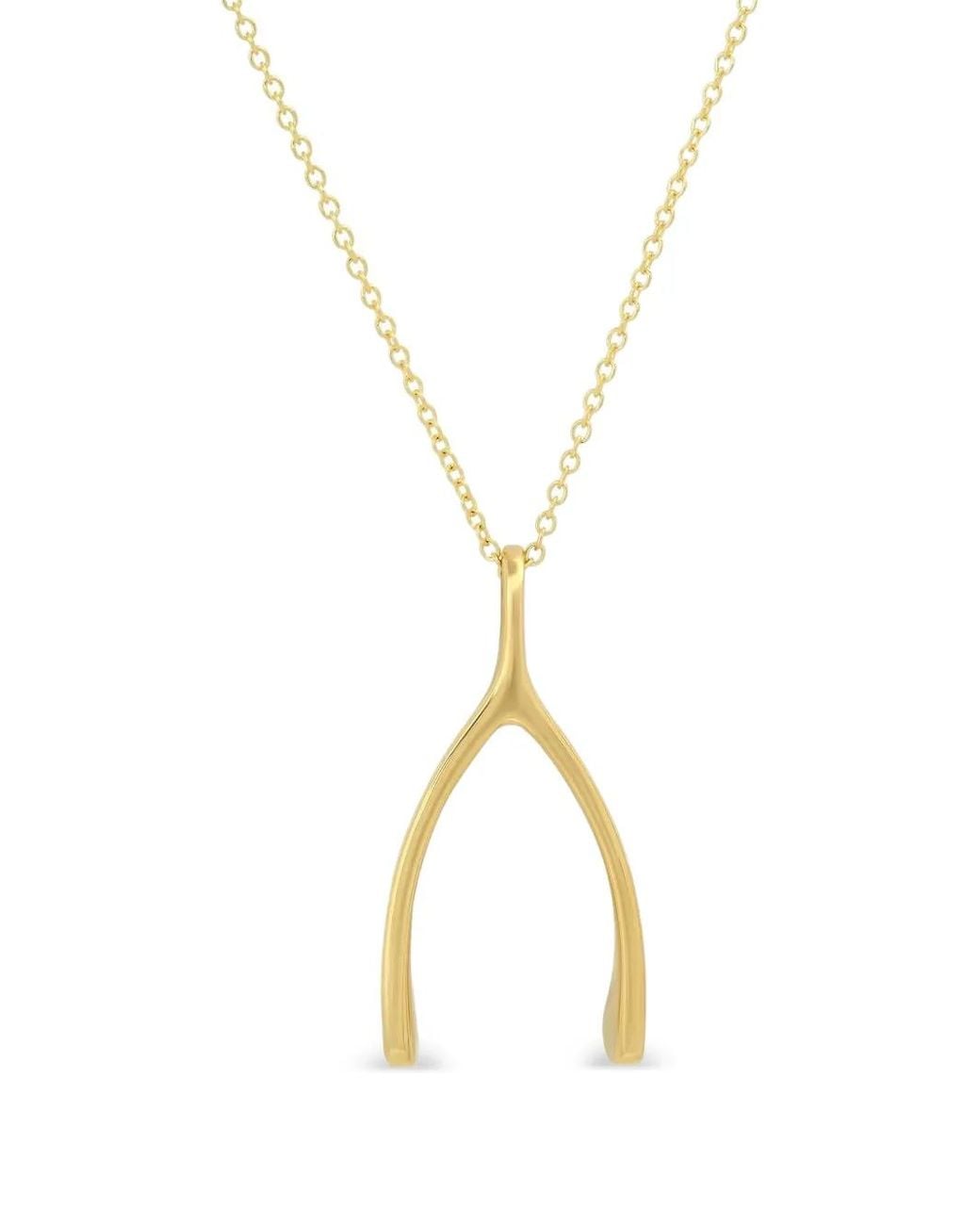 Jennifer Meyer Metallic Large Wishbone Necklace