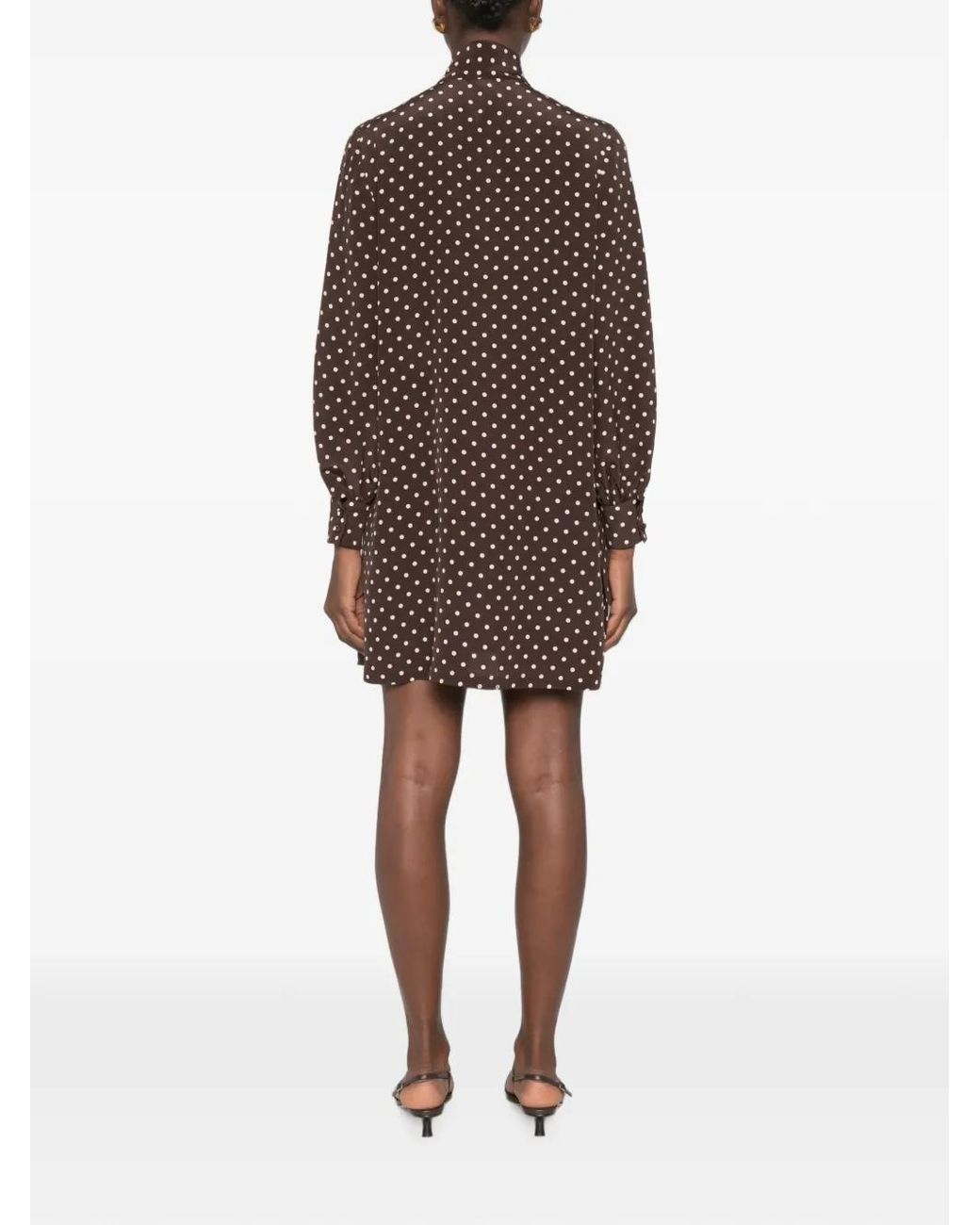 Valentino Garavani Brown Robe Courte À Pois
