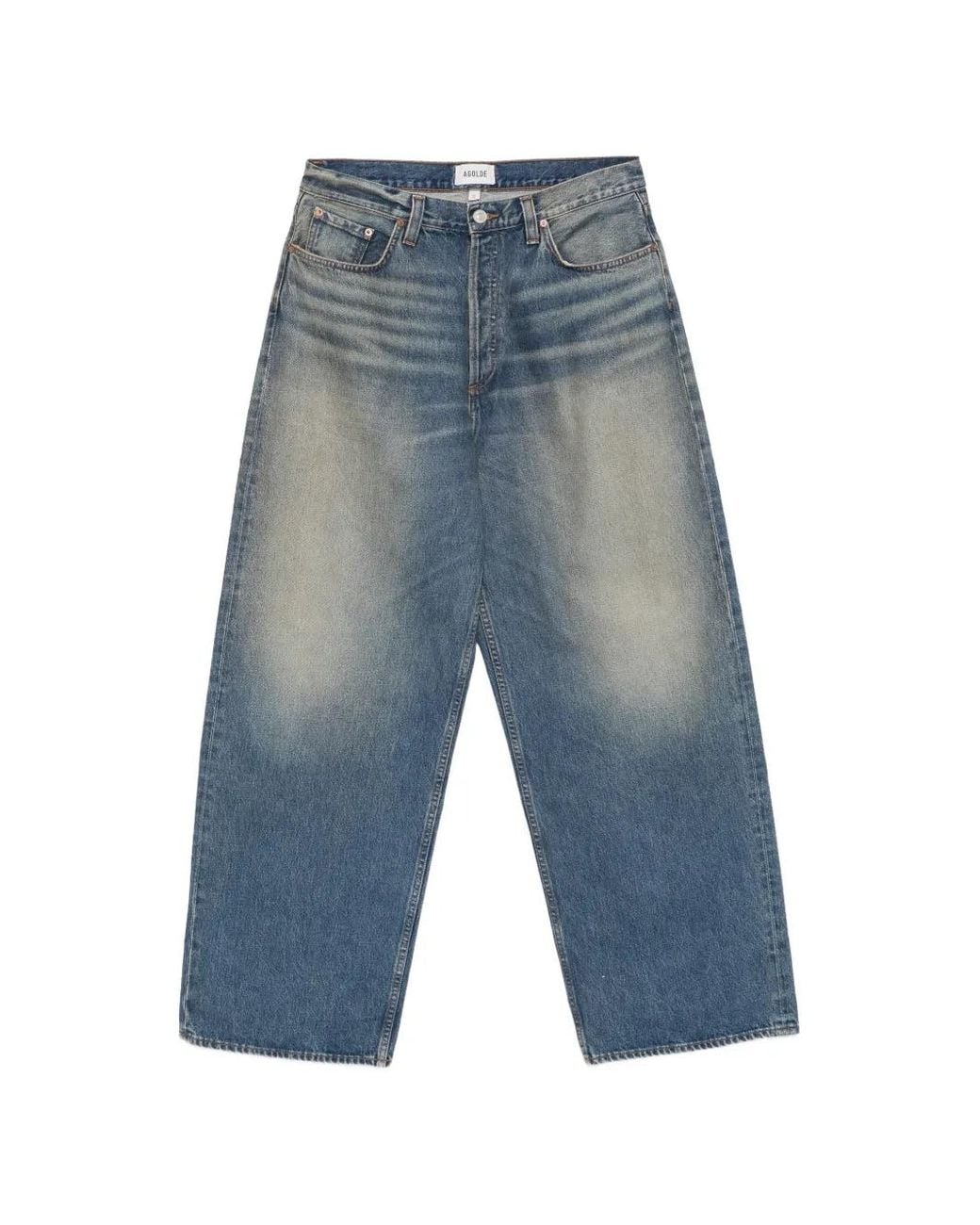 Agolde Blue Bagley Faded-Effect Whiskered Jeans for men