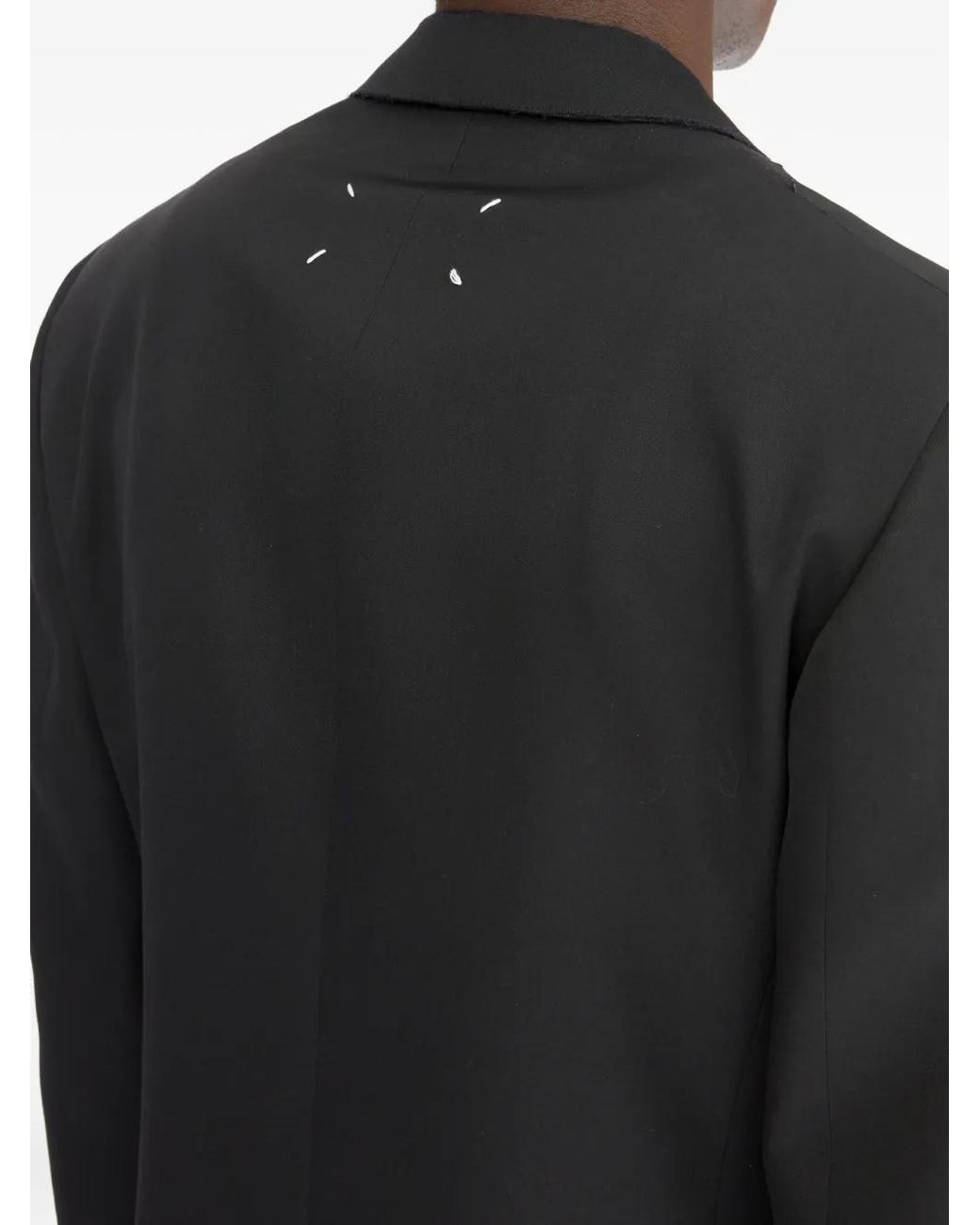 Maison Margiela Black Button Wool Blazer for men